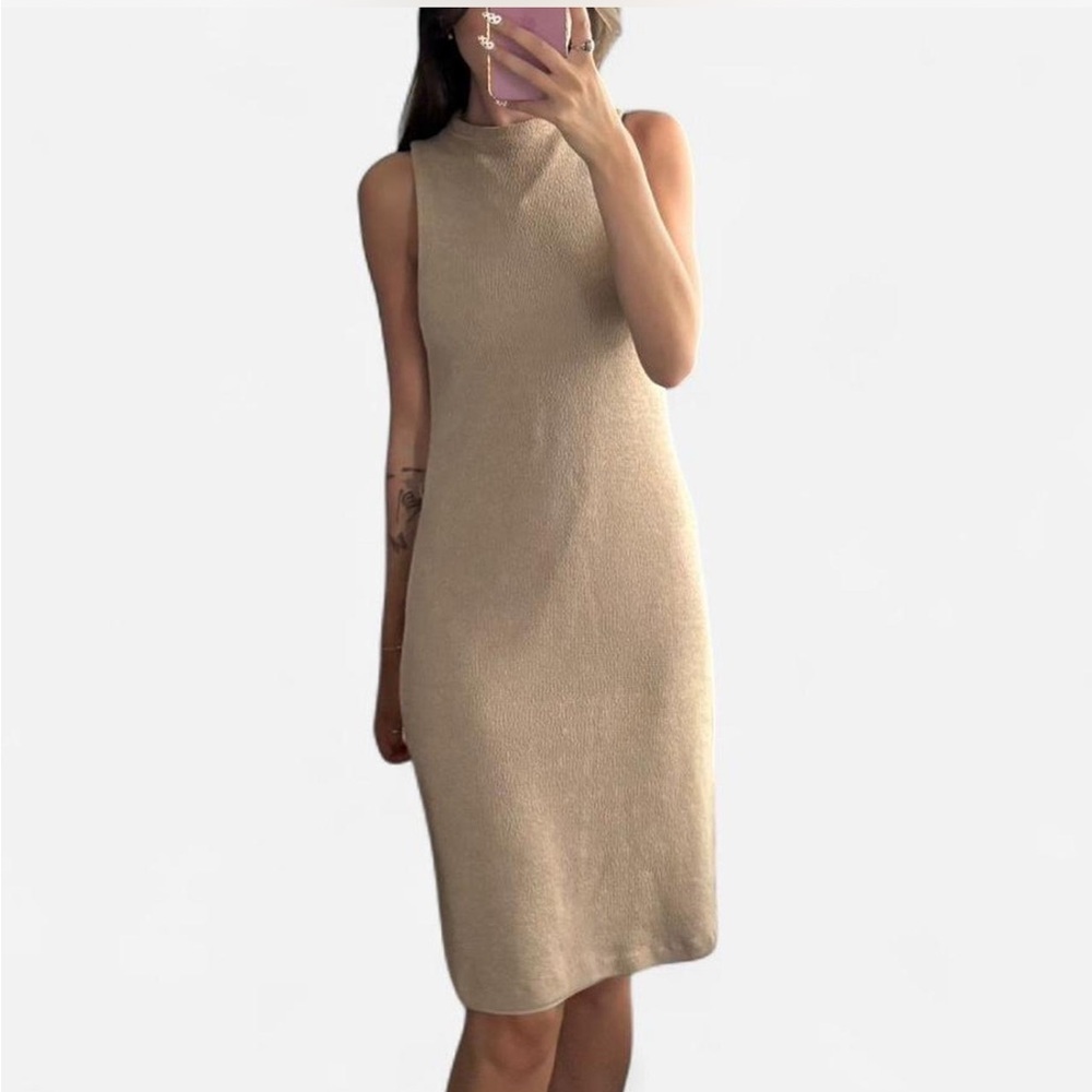 Fashion Bug Classic Beige Midi Dress